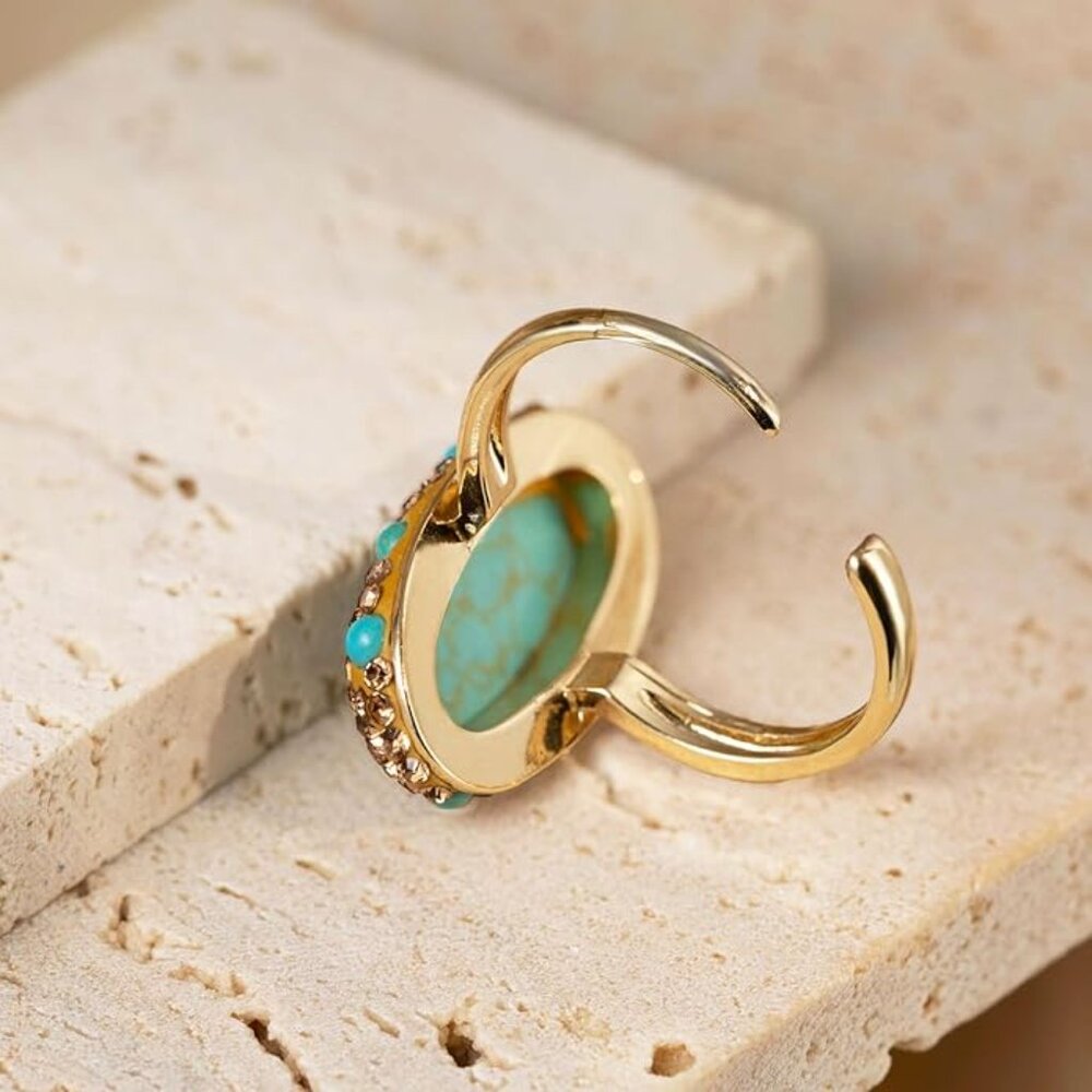 Turquoise Gold Ring - Picture 4 of 6